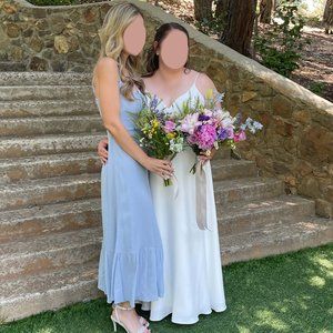 Reformation Emersyn Dress in Mineral Blue- New, Worn Once!